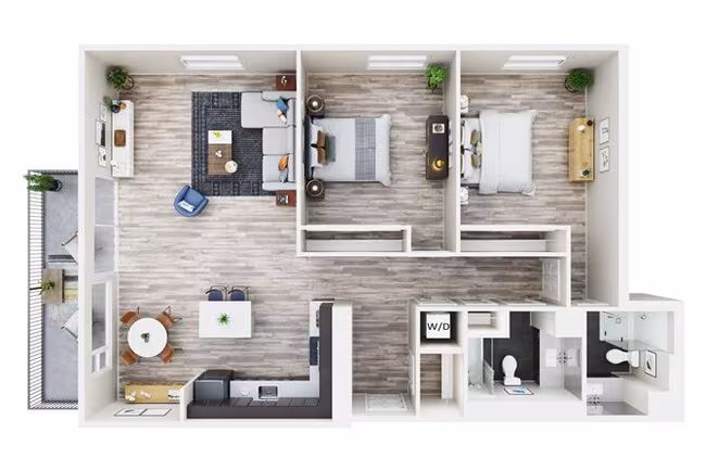 2x2 B 0209 floor plan